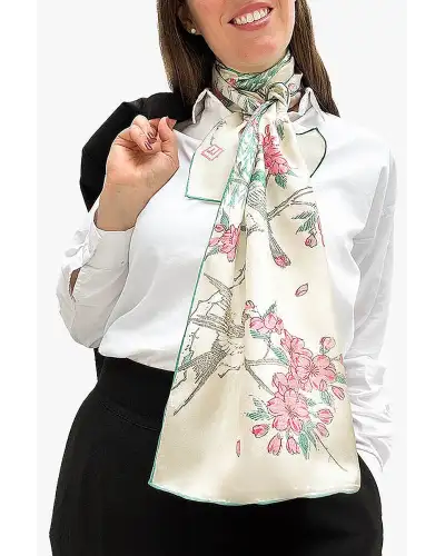 Scarves Fox and Chave Hiroshige Cherry Blossom Silk Habotai Scarf £42.00
