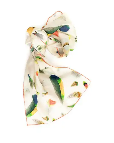 Scarves Fox and Chave Feathers Silk Habotai Scarf £42.00
