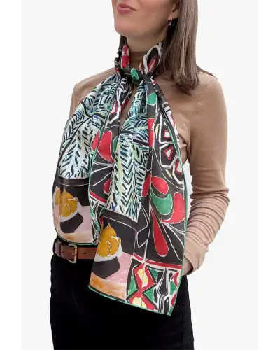 Scarves Fox and Chave Matisse Egyptian Curtain Silk Habotai Scarf £42.00