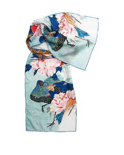 Scarves Fox and Chave Hiroshige Peacock Silk Habotai Scarf £42.00
