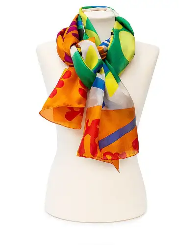 Scarves Fox and Chave Matisse Orange Silk Habotai Scarf £50.00