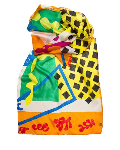 Scarves Fox and Chave Matisse Orange Silk Habotai Scarf £50.00