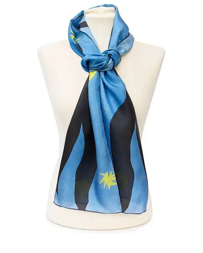Scarves Fox and Chave Matisse Blue Dance Silk Habotai Scarf £42.00