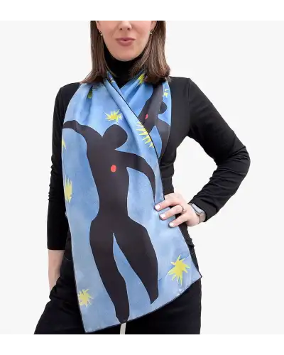 Scarves Fox and Chave Matisse Blue Dance Silk Habotai Scarf £42.00