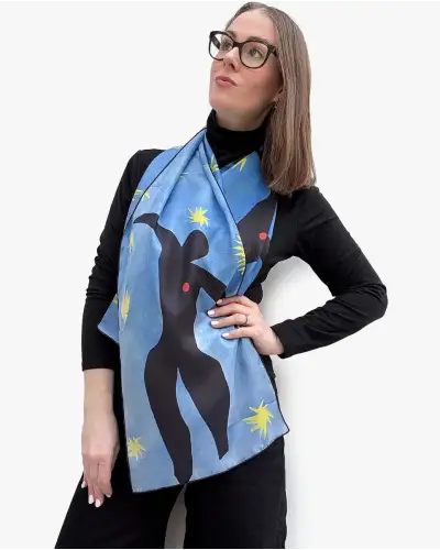 Scarves Fox and Chave Matisse Blue Dance Silk Habotai Scarf £42.00