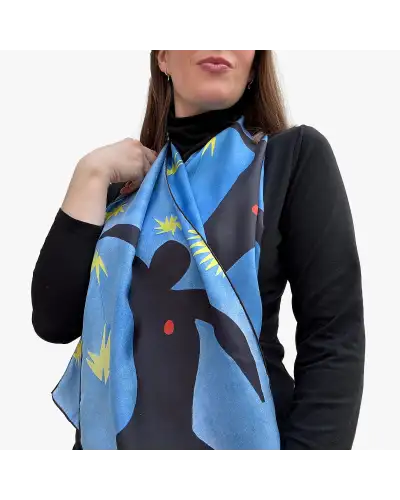 Scarves Fox and Chave Matisse Blue Dance Silk Habotai Scarf £42.00