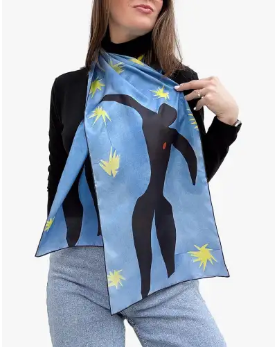 Scarves Fox and Chave Matisse Blue Dance Silk Habotai Scarf £42.00