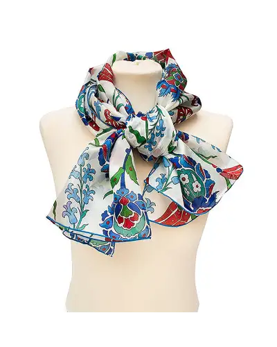 Scarves Fox and Chave Iznik Flowers Silk Habotai Scarf £50.00