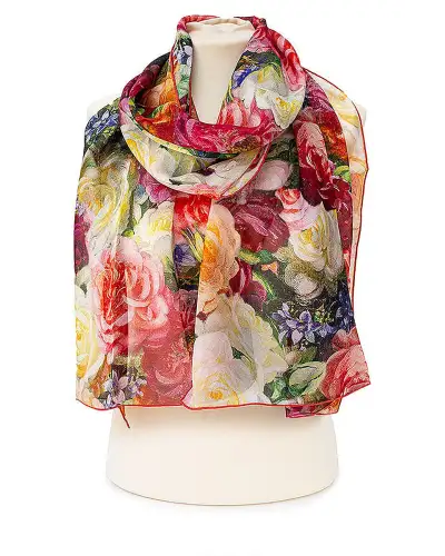 Scarves Fox and Chave Perfection Roses Silk Chiffon Scarf £39.00