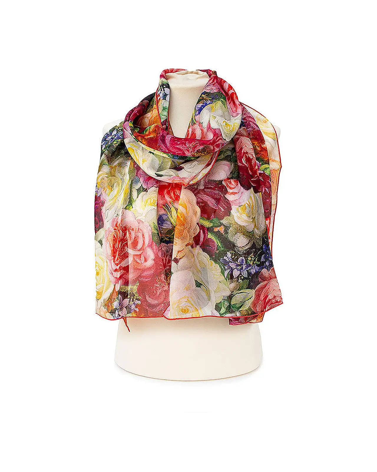 Scarves Fox and Chave Perfection Roses Silk Chiffon Scarf £39.00