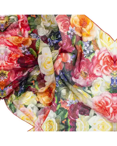 Scarves Fox and Chave Perfection Roses Silk Chiffon Scarf £39.00