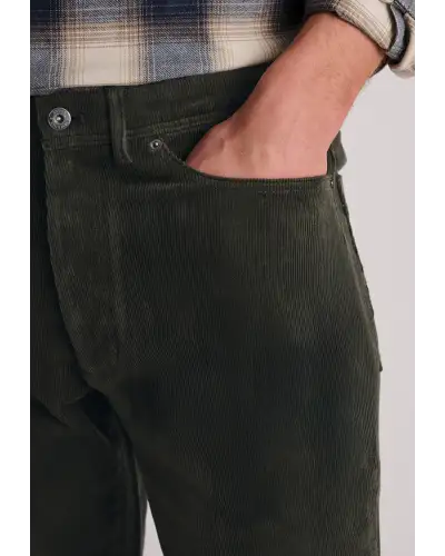 Corduroy Trousers Brook Taverner Tailored Fit Lewis Dark Olive Corduroy Stretch Cotton 5 Pocket Trousers £54.00