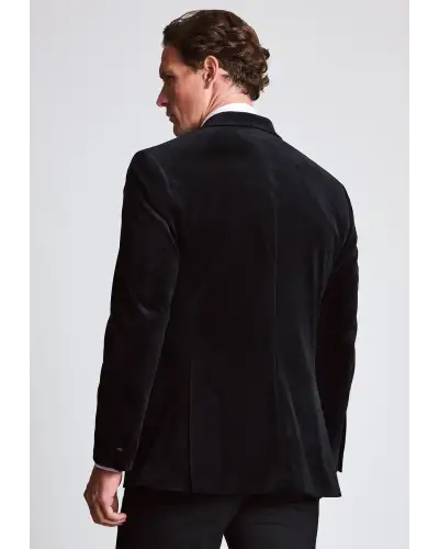 Evening Jackets Brook Taverner Tailored Fit Pensford Black Velvet Double Breasted Jacket £134.00