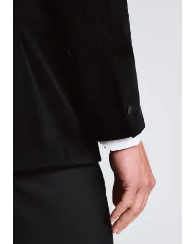 Evening Jackets Brook Taverner Tailored Fit Pensford Black Velvet Double Breasted Jacket £134.00