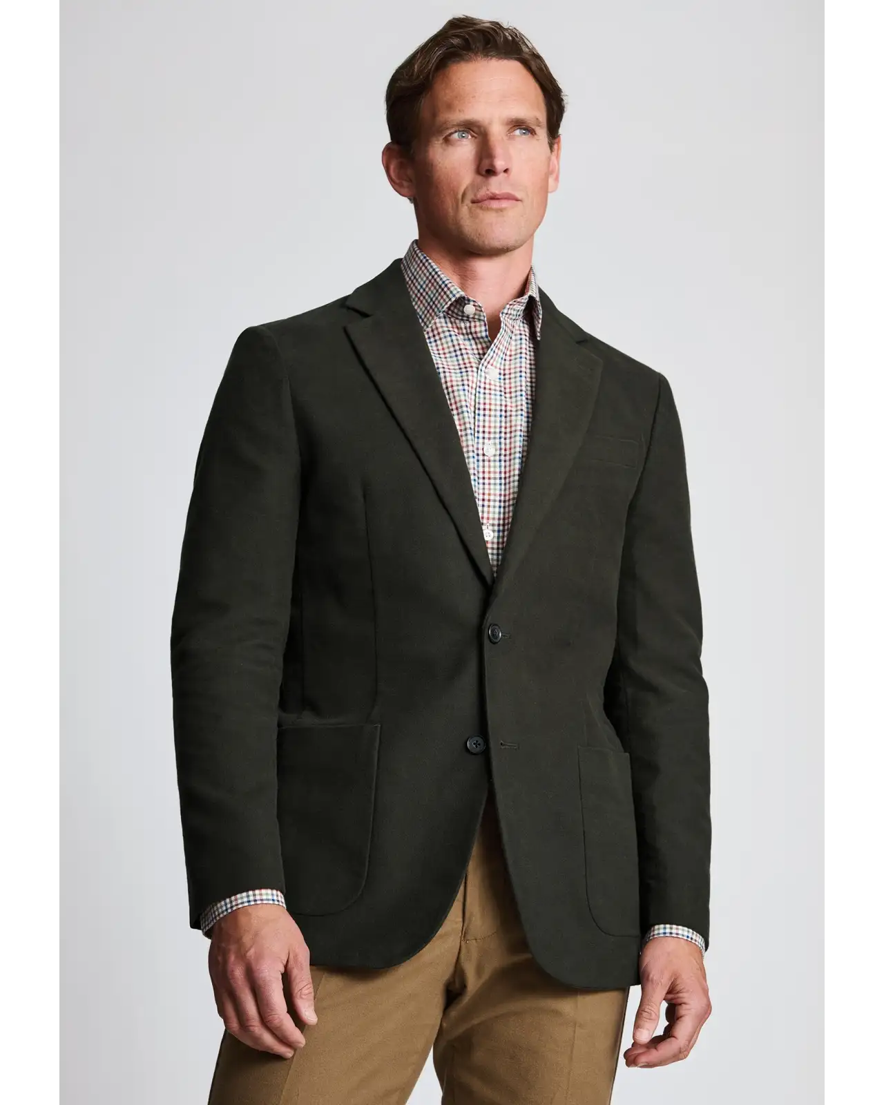 Jackets Brook Taverner Tailored Fit Crowcombe Khaki Cotton Moleskin Jacket £116.00