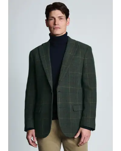 Jackets Brook Taverner Tailored Fit Avon Olive Wool Blend Check Jacket £116.00