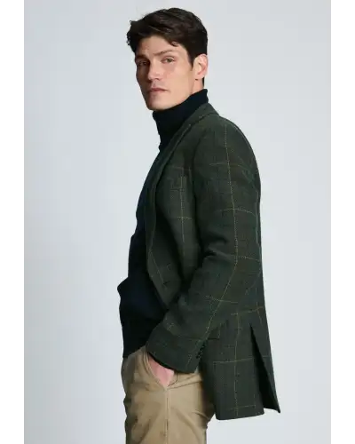 Jackets Brook Taverner Tailored Fit Avon Olive Wool Blend Check Jacket £116.00