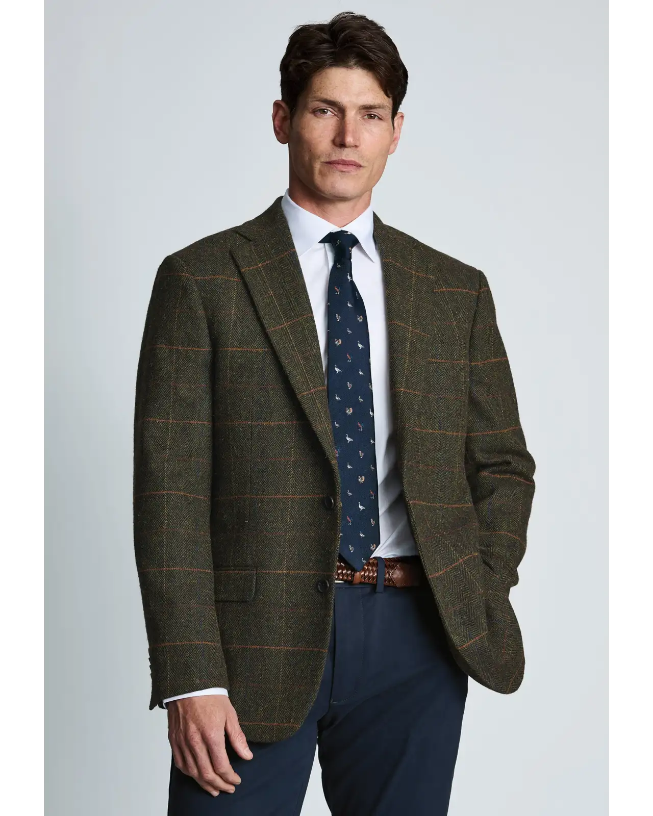 Jackets Brook Taverner Tailored Fit Axebridge Olive Wool Blend Herringbone Check Jacket £116.00