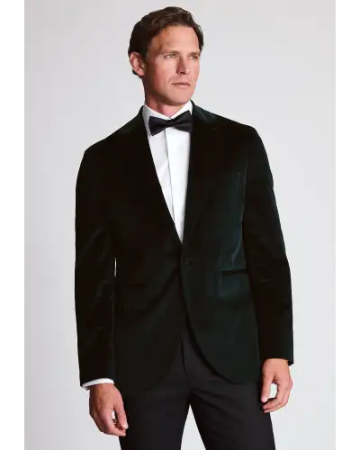 Evening Jackets Brook Taverner Tailored Fit Knighton Dark Green Velvet Jacket £134.00