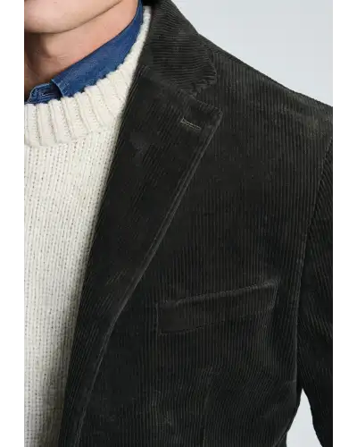 Jackets Brook Taverner Tailored Fit Kenny Khaki Corduroy Stretch Cotton Jacket £116.00