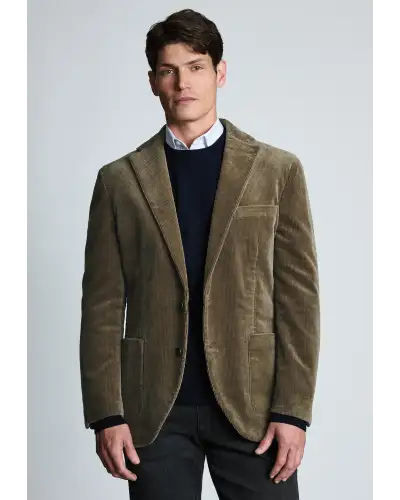 Jackets Brook Taverner Tailored Fit Kenny Sand Corduroy Stretch Cotton Jacket £116.00
