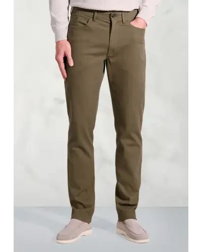 Trousers Brook Taverner Regular Fit Fredericks Sand 5 Pocket Italian Twill Stretch Cotton Trousers £62.00