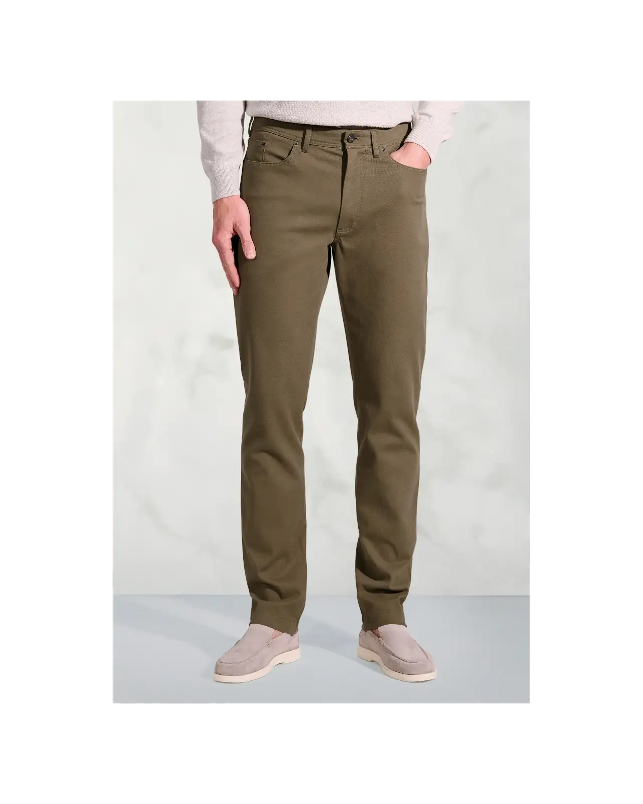 Trousers Brook Taverner Regular Fit Fredericks Sand 5 Pocket Italian Twill Stretch Cotton Trousers £62.00