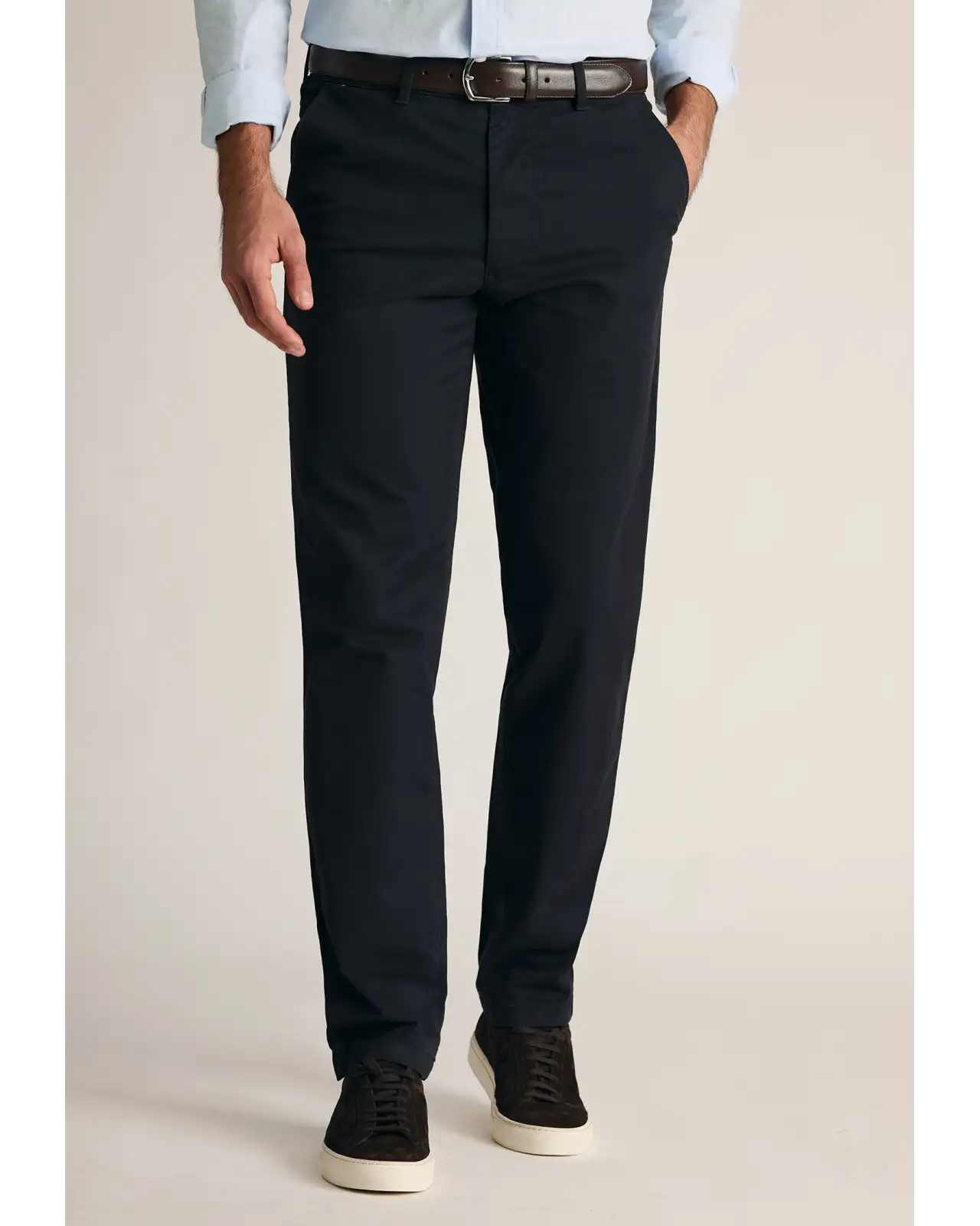 Fit Trousers Brook Taverner Tailored Fit Leo Midnight Stretch Cotton Chinos £45.00