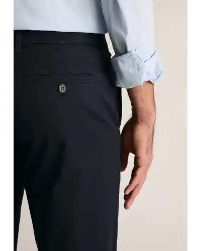 Fit Trousers Brook Taverner Tailored Fit Leo Midnight Stretch Cotton Chinos £45.00