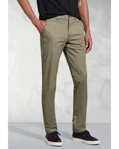 Fit Trousers Brook Taverner Tailored Fit Leo Olive Stretch Cotton Chinos £45.00