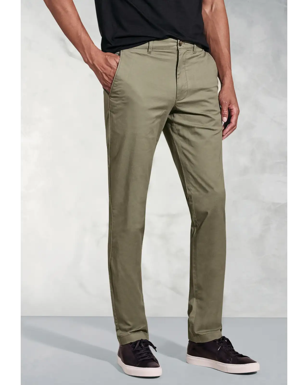 Fit Trousers Brook Taverner Tailored Fit Leo Olive Stretch Cotton Chinos £45.00
