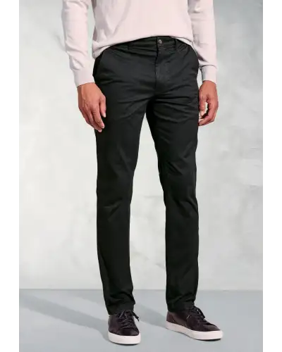 Fit Trousers Brook Taverner Tailored Fit Leo Black Stretch Cotton Chinos £45.00