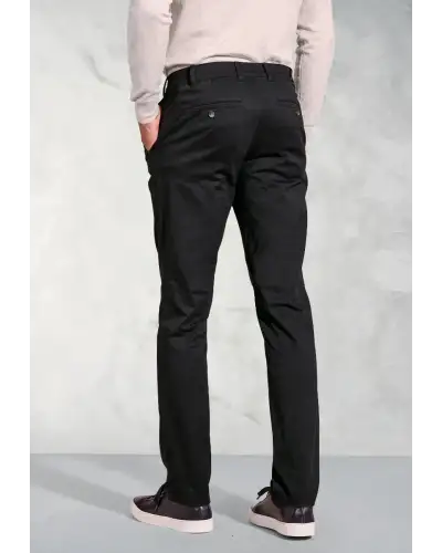 Fit Trousers Brook Taverner Tailored Fit Leo Black Stretch Cotton Chinos £45.00