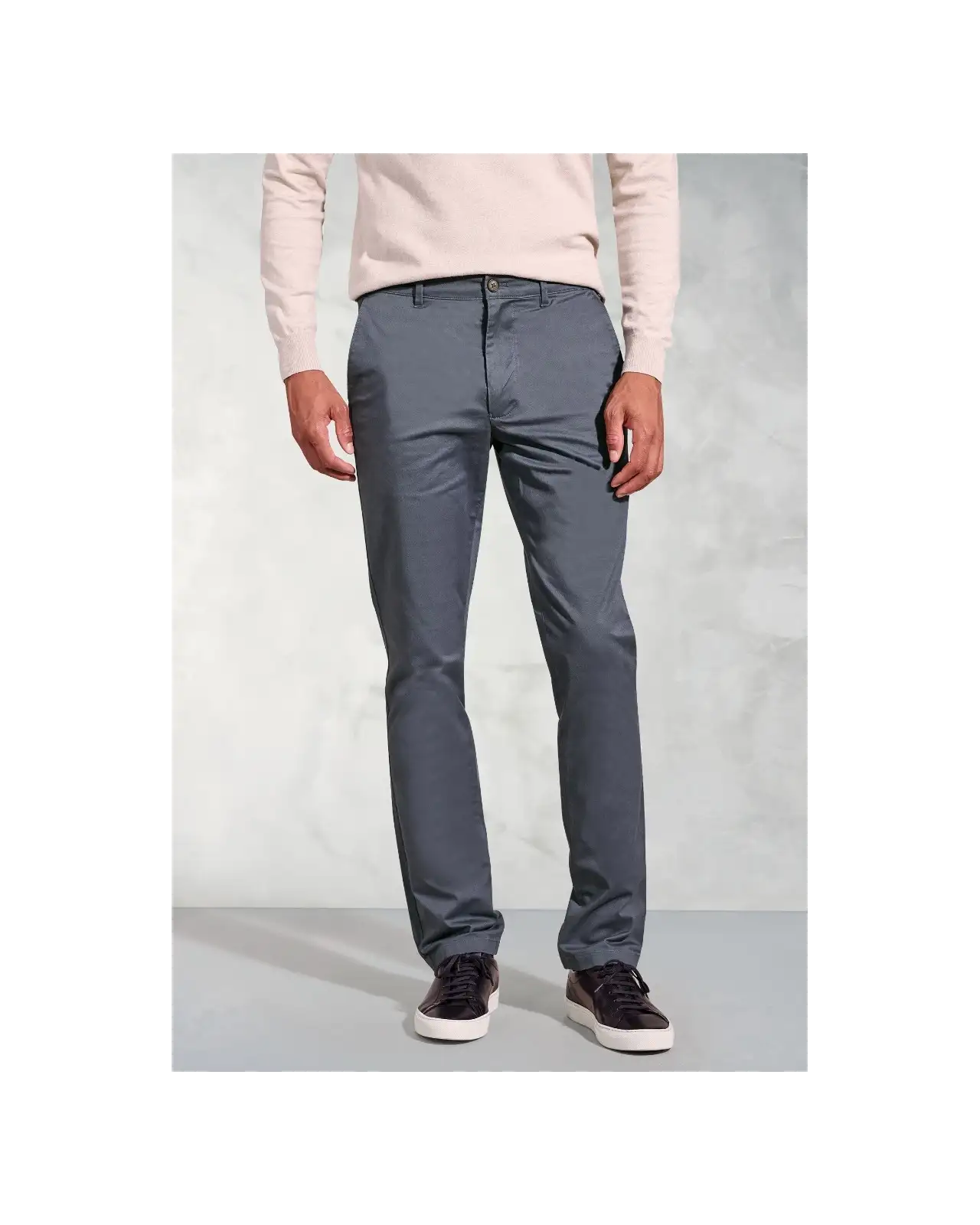 Fit Trousers Brook Taverner Tailored Fit Leo Air Force Blue Stretch Cotton Chinos £45.00