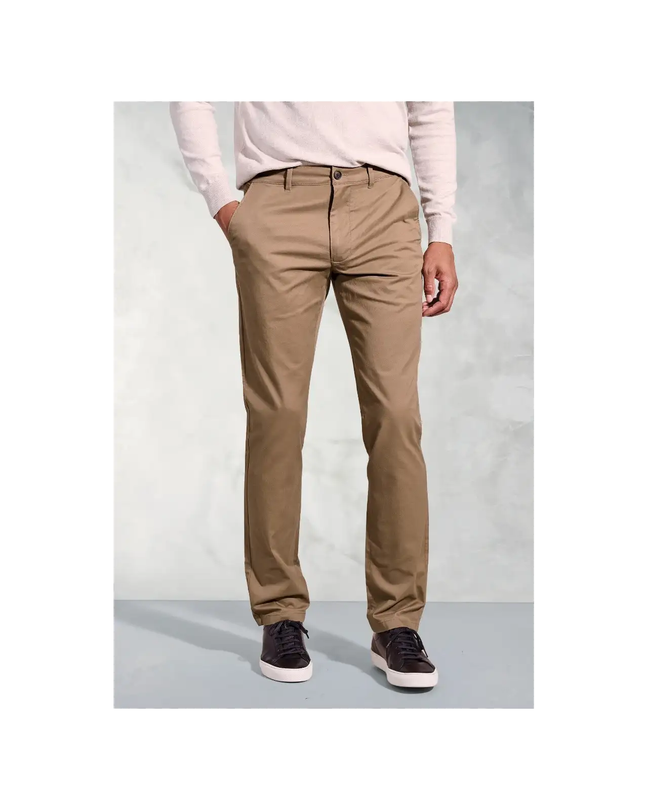 Fit Trousers Brook Taverner Tailored Fit Leo Tan Stretch Cotton Chinos £45.00