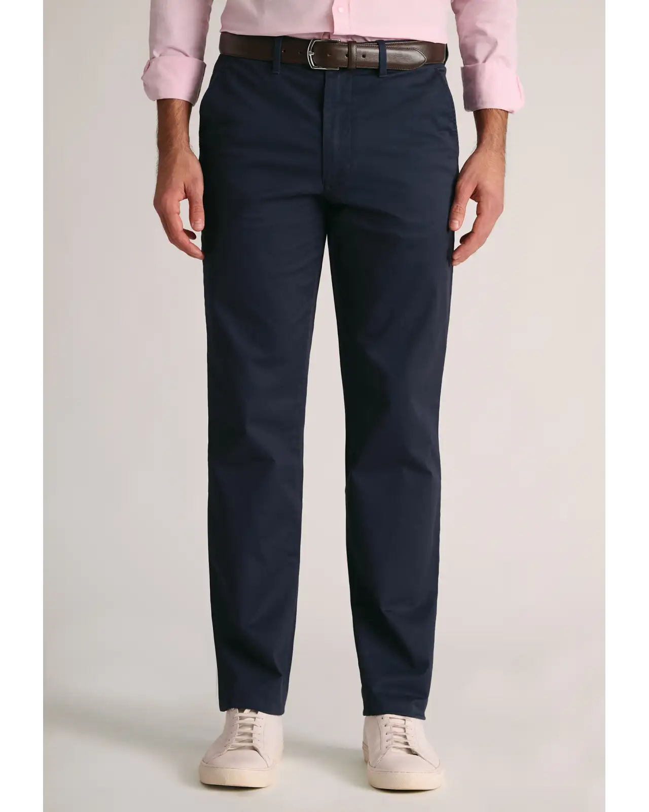 Fit Trousers Brook Taverner Tailored Fit Leo Navy Stretch Cotton Chinos £45.00