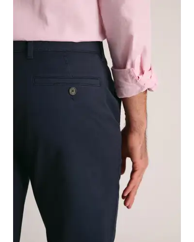 Fit Trousers Brook Taverner Tailored Fit Leo Navy Stretch Cotton Chinos £45.00
