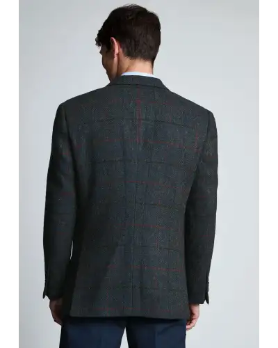 Harris Tweed Jackets Brook Taverner Tailored Fit Ayr Navy Check Harris Tweed Jacket £296.00