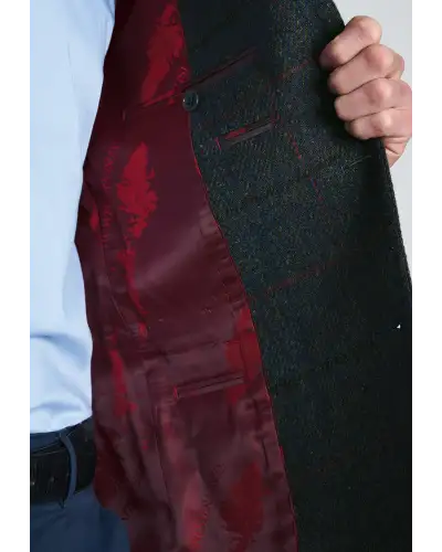 Harris Tweed Jackets Brook Taverner Tailored Fit Ayr Navy Check Harris Tweed Jacket £296.00