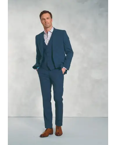 Suit Jackets Brook Taverner Tailored Fit Cassino Navy Check Washable Suit Jacket £161.00