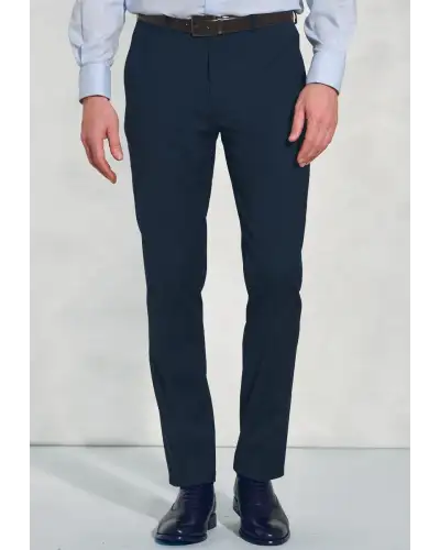 Trousers Brook Taverner Tailored Fit Cassino Navy Washable Suit Trousers £63.00