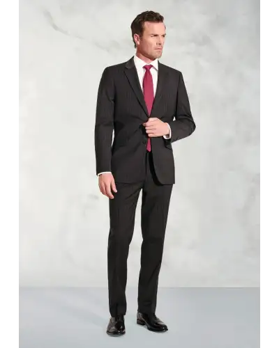 Suit Jackets Brook Taverner Tailored Fit Avalino Charcoal Pinstripe Suit Jacket £134.00