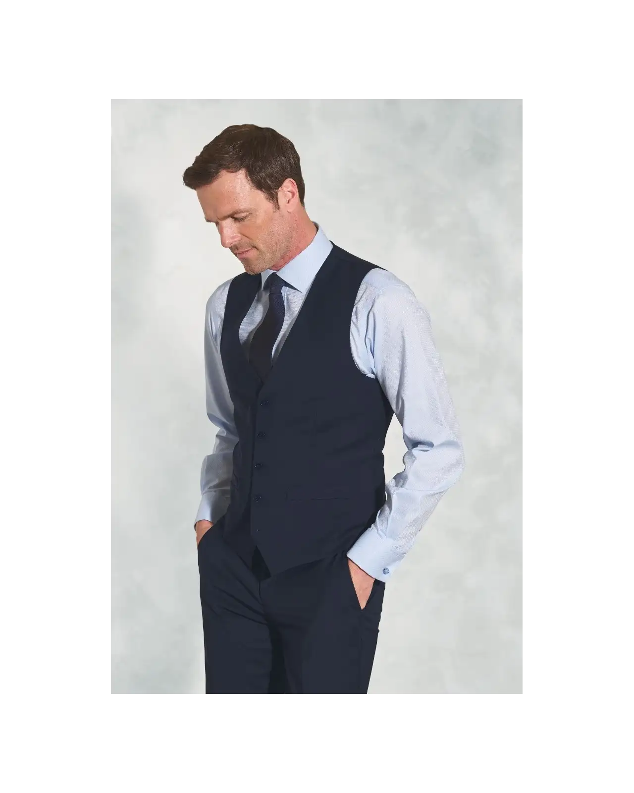 Waistcoats Brook Taverner Tailored Fit Avalino Navy Waistcoat £62.00