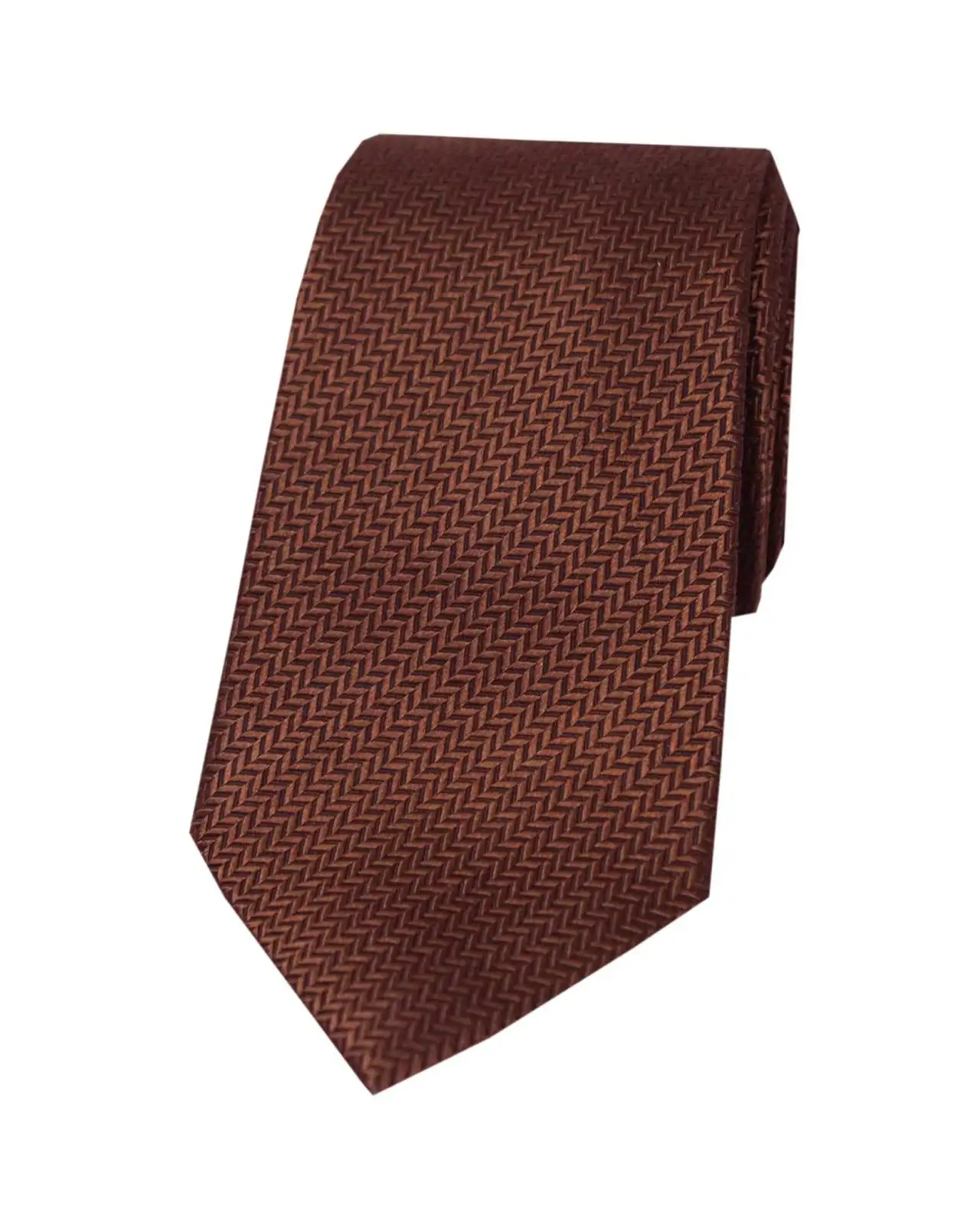 Silk Ties Soprano Ties Soprano Chocolate Brown Herringbone Silk Tie £24.00