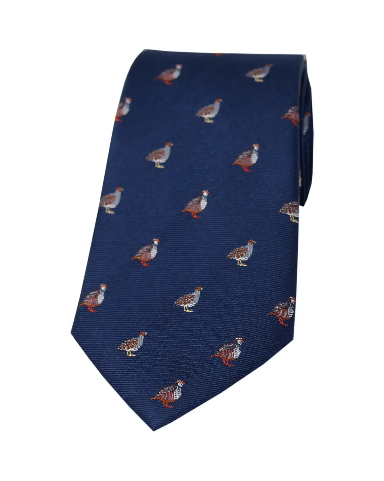 Silk Ties Soprano Ties Soprano Grouse And Partridge On Blue Ground Country Silk Tie £24.00