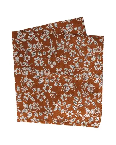 Pocket Square Soprano Ties Soprano Rust Floral Silk Pocket Square £15.00