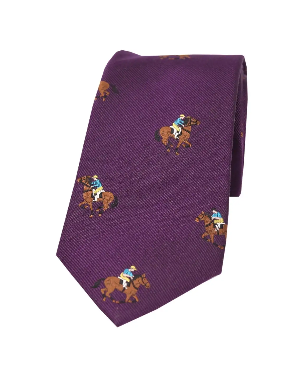 Silk Ties Soprano Ties Soprano Jockeys And Horses On Purple Ground Silk Tie £24.00