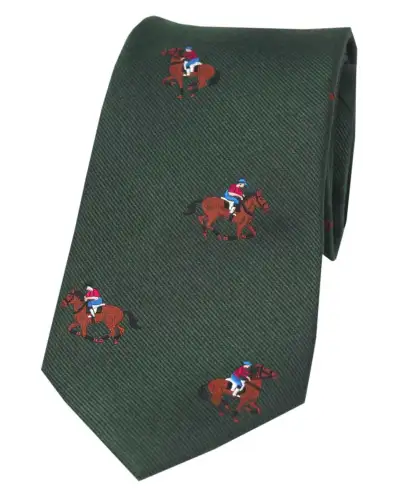 Silk Ties Soprano Ties Soprano Jockeys And Horses On Racing Green Ground Silk Tie £24.00