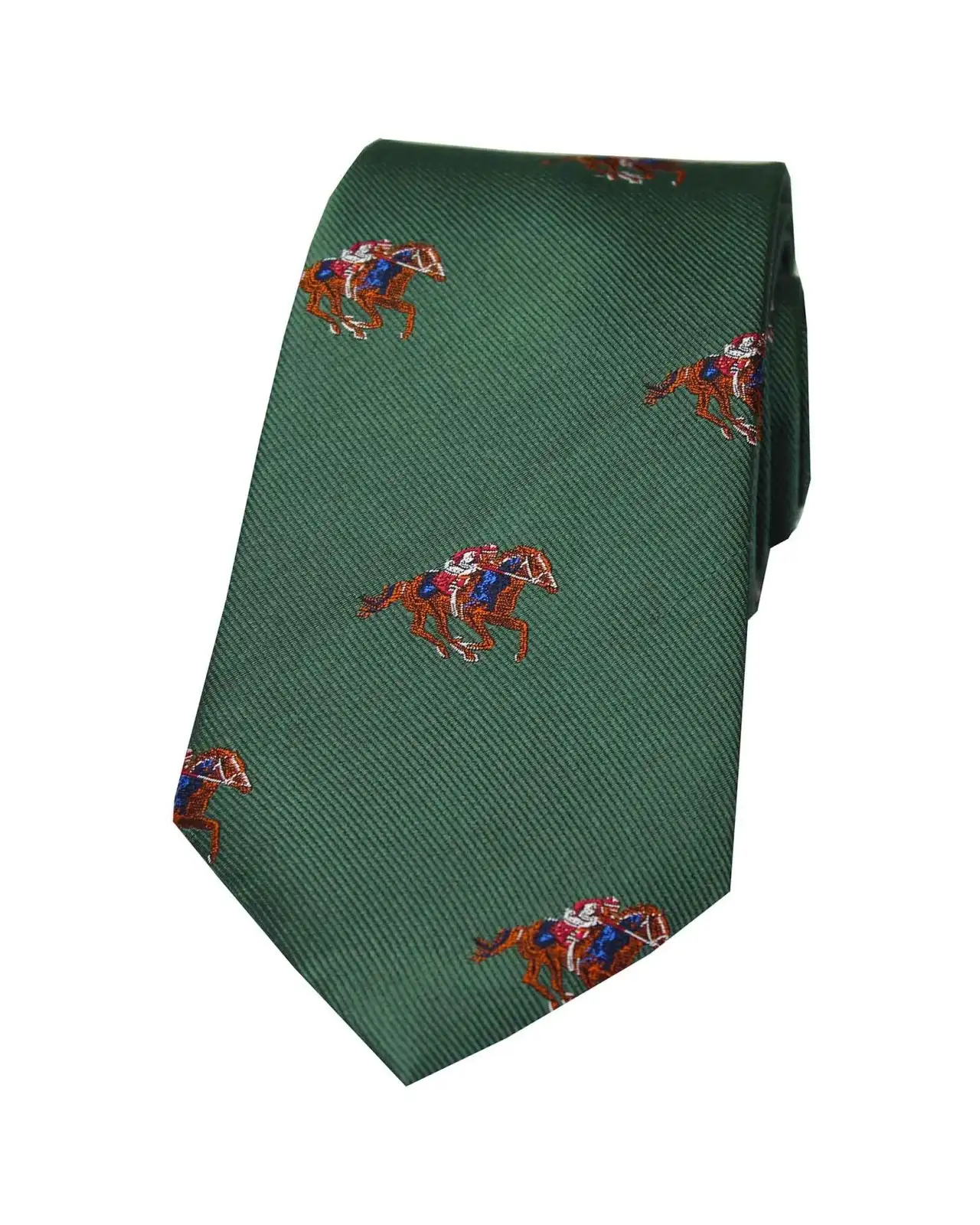 Silk Ties Soprano Ties Soprano Jockeys And Horses On Green Ground Woven Silk Tie £24.00