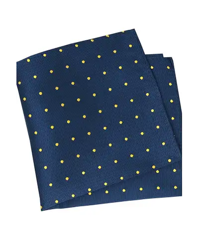 Pocket Square Soprano Ties Soprano Navy With Gold Polka Dots Mens Silk Pocket Square £15.00